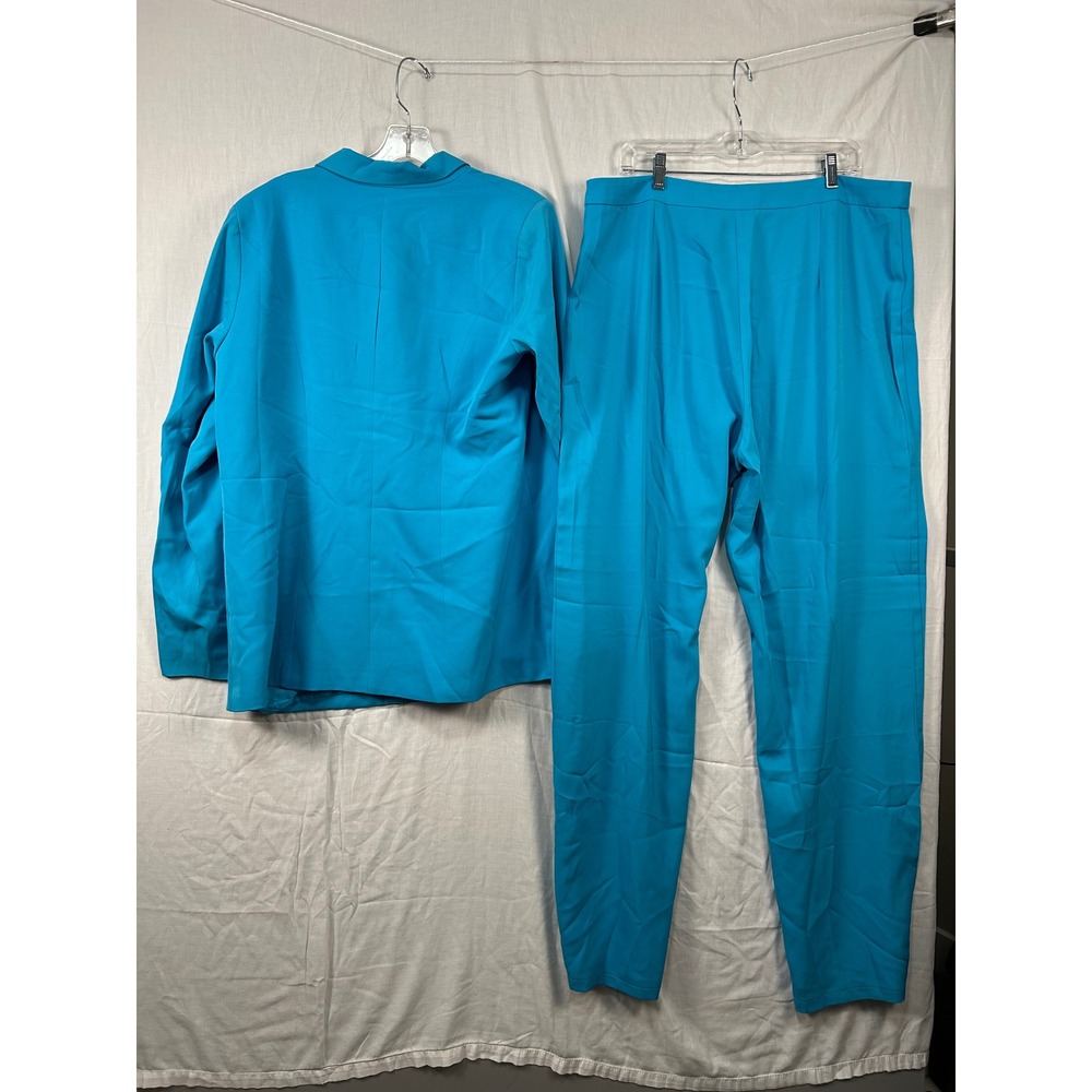 NWT Fashion Nova Blazer Pant Set Aqua Blue 1X #2300 - Picture 15 of 16